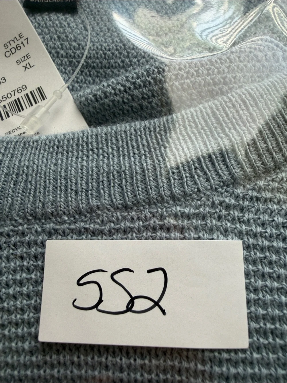 NWT J. Crew Men’s Light Blue Crewneck Cotton Subtle Waffle Knit Sweater Sz XL